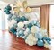 Dusty Blue Balloon Garland Double Stuffed Blue Sand White Balloons Slate Blue Cream Beige Balloon Arch kit for Baby Shower Boy Birthday Wedding Boho Party Decoration